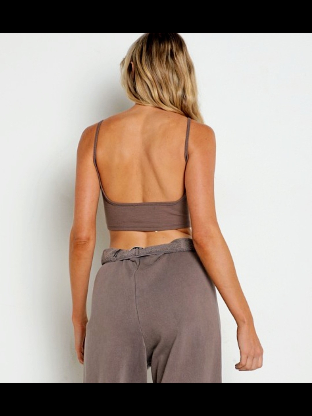 Joah Brown Low Back Crop Tank - Picture 2 of 2